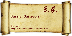Barna Gerzson névjegykártya